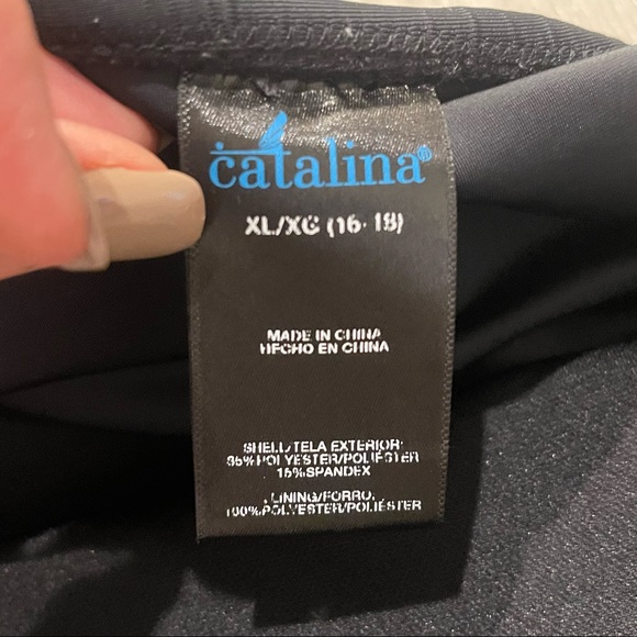 CATALINA Black Swim Bottom Skirt with Built In Briefs Size XL (16/18) - Picture 5 of 8